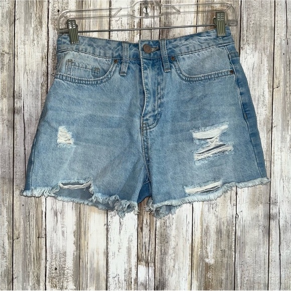 YMI Pants - NWT YMI One Button High Rise Distressed Shorts